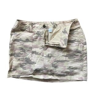 Roamans Pink Camo Skirt with Built in Shorts